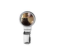 nai89 Trumping Fart Pug Printed Image with a Transparent Rubber Dome Cover on Dog Show Ring Clip with id Card Holder