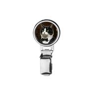nai93 Cat Kitten Suited Gent Printed Image with a Transparent Rubber Dome Cover on Dog Show Ring Clip with id Card Holder