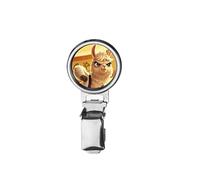 nai94 Kung Fu Llama Martial Arts Printed Image with a Transparent Rubber Dome Cover on Dog Show Ring Clip with id Card Holder