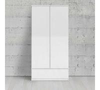 Naia 2 Doors 1 Drawer Wardrobe White