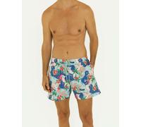Naia Beach Pocketed Postcard Print Swim Shorts Multi