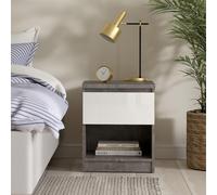 Naia Bedside Cabinet - 1 Drawer - Grey Concrete