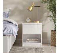 Naia Bedside Cabinet - 1 Drawer - White Gloss