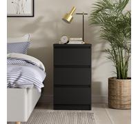 Naia Bedside Cabinet - 3 Drawer - Black