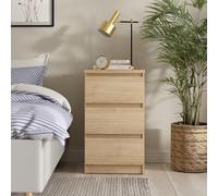 Naia Bedside Cabinet - 3 Drawer - Oak
