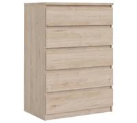 Naia Bedside Chest of 5 Drawers - Jackson Hickory Oak