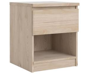 Naia Bedside Table with 1 Drawer & 1 Shelf - Jackson Hickory Oak