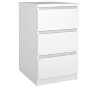 Naia Bedside Table with 3 Drawers - White