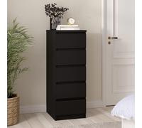 Naia Chest - 5 Drawer - Narrow - Black