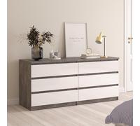 Naia Chest - 6 Drawer - Wide - Grey Concrete