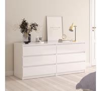 Naia Chest - 6 Drawer - Wide - White Gloss
