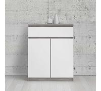 Naia Concrete 1 Drawer 2 Doors Sideboard White