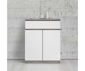 Naia Concrete 1 Drawer 2 Doors Sideboard White