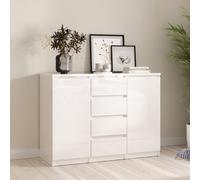 Naia Sideboard - 2 Door - 4 Drawer - Medium - White High Gloss