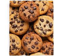 Naiagiri Chocolate Cookie Blanket Gift for Boys Girls, Funny Food Throw Blanket Gifts for Teens Decor Plush Soft Lightweight Flannel Fleece Blankets for Sofa Bed Chair 60x50In