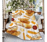 Naiagiri Crispy Fish Fingers Fish Nuggets Ultra Soft Flannel Fleece Throw Blankets, Microfiber Comforter Outdoor Moving Cover for Beach Picnic Couch Small 50"x40"（Throw） Kid