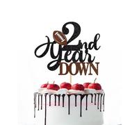 Naicaek 2nd Year Down Cake Topper,Football 2nd Birthday Cake Topper Rugby Boys Girls Two Year Down Party Favors Sports Themed Parties Gifts for Baby Shower Birthday Gatherings