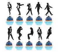 Naicaek 30 Pcs Dance King Cupcake Toppers Jazz Music Cake Picks | Dancer Silhouette Cake Picks for Birthday,Forever God Art Dance Theme Birthday Cake Topper Birthday Anniversary Party Decor