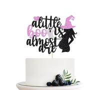 Naicaek Glitter A Little Boo is Almost Due Cake Topper,Baby Shower Decorations,Happy 1st Boo Day Ghost Halloween Gender Reveal Party Decorations for Boys Girls