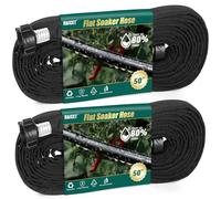 Naicet Flat Soaker Hose 50FT*2 Lightweight and Flexible Irrigation Solution for Garden Beds Flower Beds and Lawns (100FT)