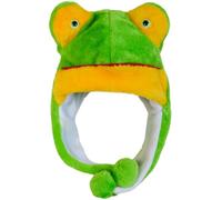 Naichuo Plush Animal Hat with Ear Flaps, Cozy Novelty Party Cap for for Kids Teens Adults Halloween Christmas(Frog)