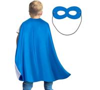 Naichuo Superhero Capes Cloak with Mask, Kids Children Boys Girls Double Side Dress Up Costumes for Halloween Christmas(Sky blue/Grey)