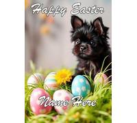 naiec1 Affenpinscher Puppy Dog personalised Happy Easter Greeting Card Mummy Daddy Nan Aunt Uncle