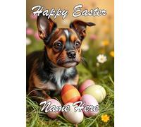 naiec22 Border Terrier Dog personalised Happy Easter Greeting Card Mummy Daddy Nan Aunt Uncle