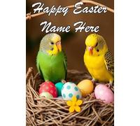 naiec25 Budgie personalised Happy Easter Greeting Card Mummy Daddy Nan Aunt Uncle
