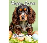 naiec38 cocker spaniel dog personalised Happy Easter Greeting Card Mummy Daddy Nan Aunt Uncle