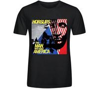 NAIFEN Horslips The Man Who Built America Mens Funny T Shirts Crew Neck Black XXXL
