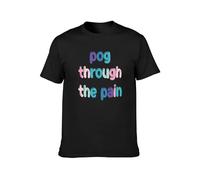 NAIFEN Pog Through The Pain Tommyinnit Unisex 100% Cotton Short-Sleeve T-Shirts Black M