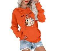 Naifuyoyo Cute Ghost Drinking Coffee Halloween Hoodie Oversized Ghost Coffee Hooded Fleece Sweatshirts Halloween Costumes Adult Womens Long Sleeve Pullover Tops Fall Winter Outfit