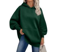 Naifuyoyo Womens Fashion Hoodies Oversized Sweatshirts Crewneck Long Sleeve Tunic Tops Casual Fleece Pullover Fall Fashion Clothes with Pocket Dark Green