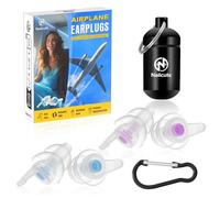 Naiicute Ear Plugs for Flying 2 Pairs, Air Pressure Regulating Earplugs Prevent Ear-Pain & Noise Reducing 25 dB,100x Reusable Soft Plane Earbuds for Adults Child 12 YRS+, Airplane Travel Essentials