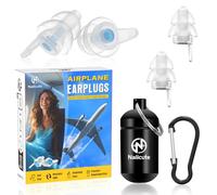 Naiicute Ear Plugs for Flying, Air Pressure Regulating Earplugs Prevent Ear-Pain & Noise Reducing 25 dB,100x Reusable Soft Plane Earbuds for Adults Child 12 YRS+, Airplane Travel Essentials, 2 Pairs