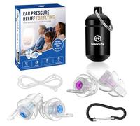 Naiicute Ear Plugs for Flying, Pressure Filtering Protection 2Pair Reusable | Comfy Reusable Airplane Travel Holiday Essentials, Pressure Filter Protection, Noise Reducion 25dB, Adults Kids 12+ Small Ear