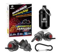 Naiicute Motorcycle Earplugs 2 Pairs, Prevents Hearing Damage While Riding and Traffic Still Audible, Reusable Comfort Motorbike Ear Plugs for Motorsports, Touring, Racing, 2 Sizes Fit All Ear Canal