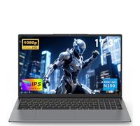NAIKLULU 17.3 Inch Gaming Laptop N150 (1.2 GHz to 3.6 GHz) Processor, RAM 16GB SSD 1TB Gamer Laptop Pc Computer, 1920x1080P/Webcam/Backlit Full Keyboard/Touchpad/6000Mah/TF Card