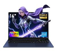 NAIKLULU 2025 16 Inch Laptop Computer, 13th Gen Twin Lake Processor N150 (1.2 to 3.6GHz), Upgraded N100, RAM 16GB SSD 512GB, 1920x1200P, Webcam, Backlit Full Keyboard, Touchpad, Student/Home/Business