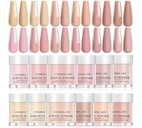 Nail Acrylic Powder Set - 12*10g Acrylic Nail Powder - Nude Pink acrylic powder for Nails Extension, Carving Art, French Manicure, Natural Colour - Long Lasting Acrylic Nails for 21+ Days, No Need UV