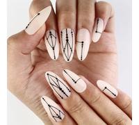 Nail Almond Press Glossy Fake Nails 12 Size Nails Please stick to your nails