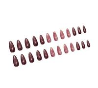 Nail Almond Press Glossy Fake Nails 12 Sizes 24 Pieces Nails Adheres to Nails