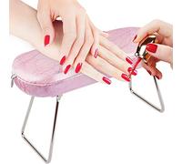 Nail Arm Rest, EBANKU Soft Leather Manicure Hand Pillow Waterproof Strong Table Desk Nail Rest Cushion Pad Stand Holder for Nails Art DIY Technician Use (Pink)