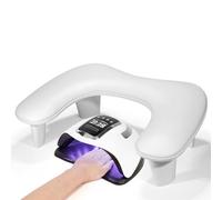 Nail Arm Rest Hand Pillow: Leather Nail Stand Nail Hand Rest with Rotating 360°Built-In Phone Holder - White Manicure Cushion Arm Rest for Nails - Non-Slip Foot Cushion for Nail Art Salon