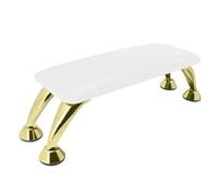 Nail Arm Rest Hand Pillow, PU Leather Gold Leg Manicure Arm Rest Hand Stand Wrist Support Multicolor(White)