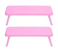 Nail Arm Rest Hand Rest for Nails Tech 2PCS Foldable Washable Lightweight Portable Manicure Arm Rest for Nail Salons Beauty Schools Plastic 30 x 10.5 x 9.5cm (Pink)