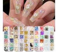 Nail Art Aurora Shell Flakes Abalone Charms 3D Irregular Slice Stone Sequins Decoration Manicure Accessory