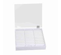 Nail Art Bead Organizer, with Plastic Multi Grid and Compartments, for Nail Art Gems Beads Rhinestones Organizing at Salon Home Use, White Black 24x19x4.5 Inch (White)