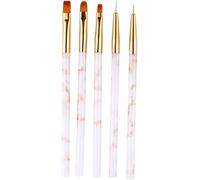 Nail Art Brush Plastic Carving Flower Pen Gel Drawing Polishing 3D Design Painting Liner Round Tip Manicure 5Pcs/set Tools